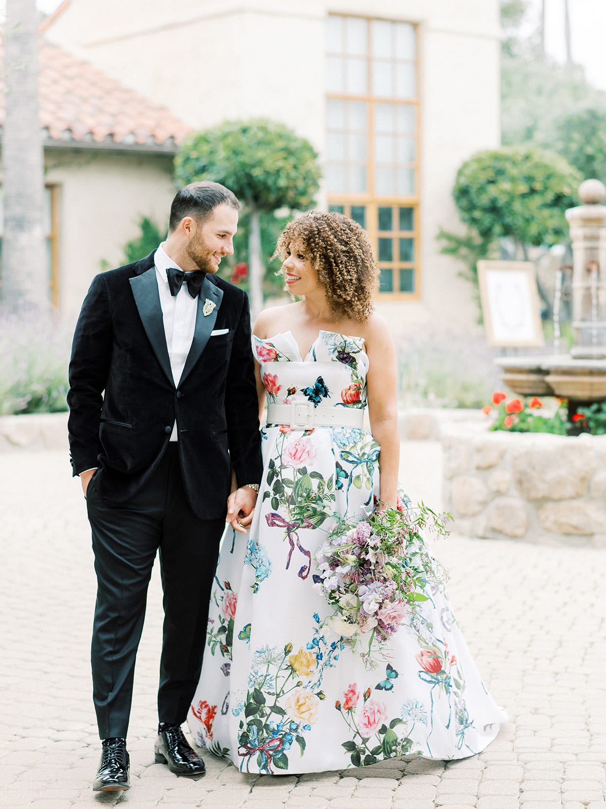 This Bride’s Floral Wedding Dress Foreshadowed the Flower- and Butterfly-Filled Reception to Come