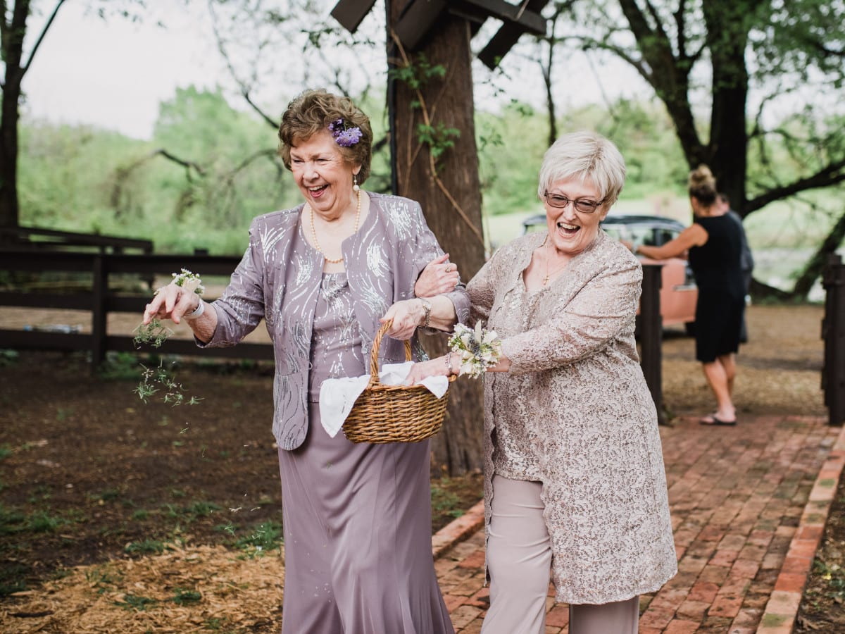 Grandma Flower Girls Entertain Wedding