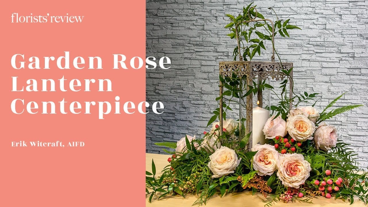 Garden Rose Lantern Centerpiece