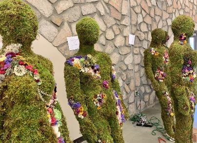 23 life-like floral sculptures installed at Ascarate Park in honor of August 3 victims