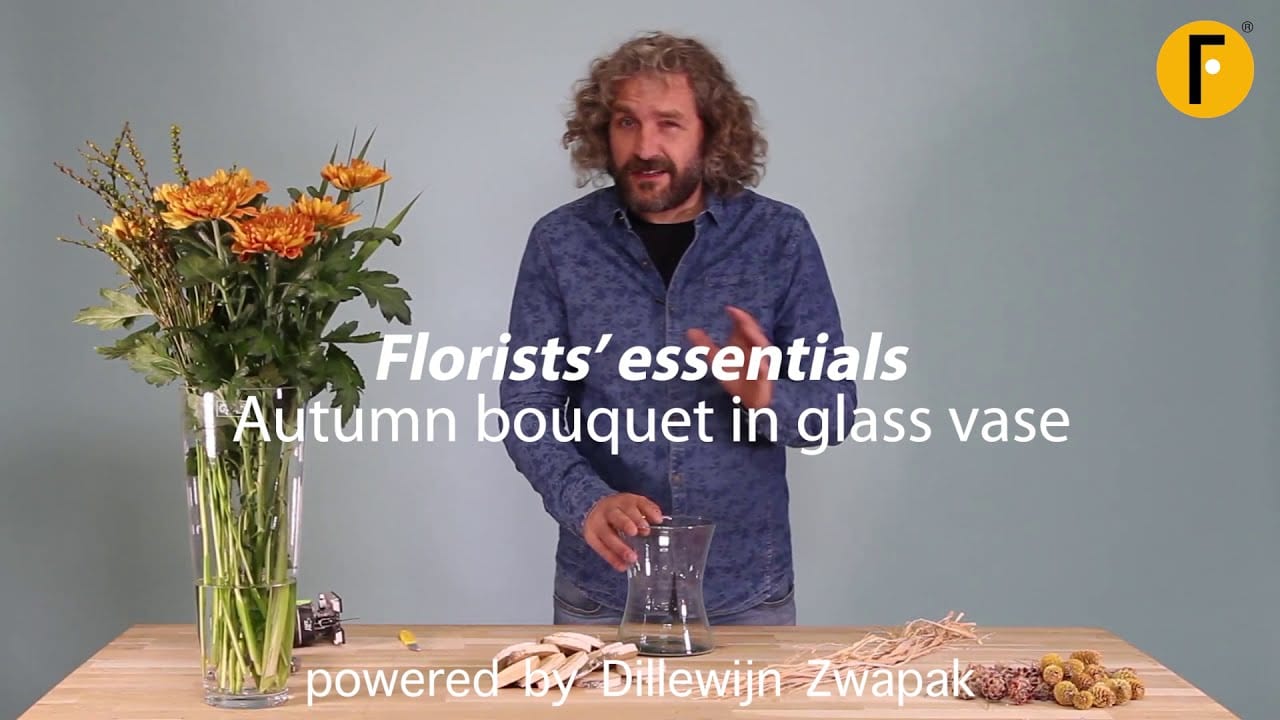 Autumn bouquet in glass vase how to make video