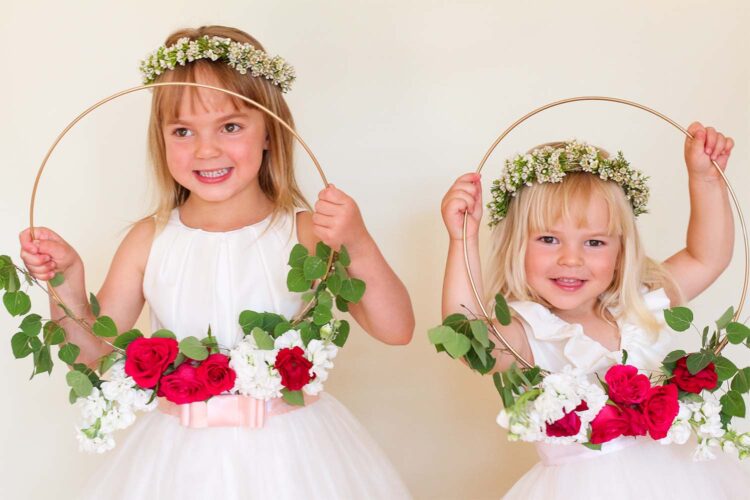 Flower girl wreath cheap to carry