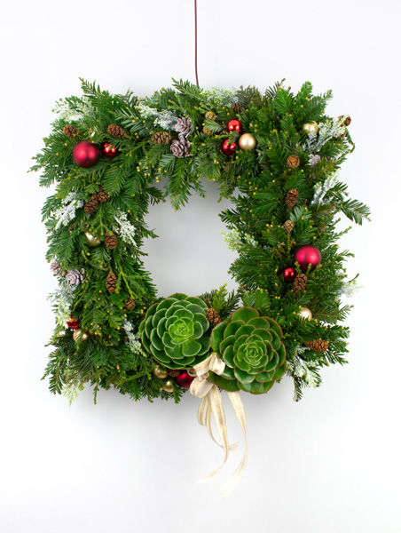 square holiday wreath