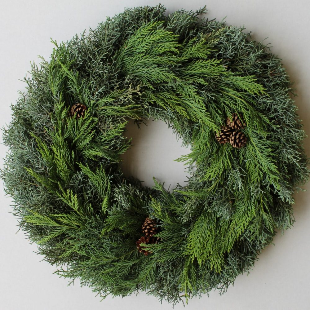 fresh winter greens wreath