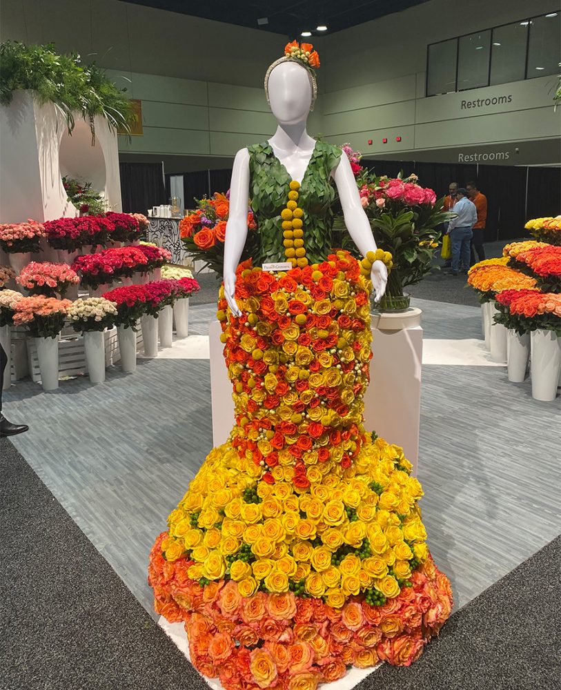 Display at Global producr and floral show flower dress