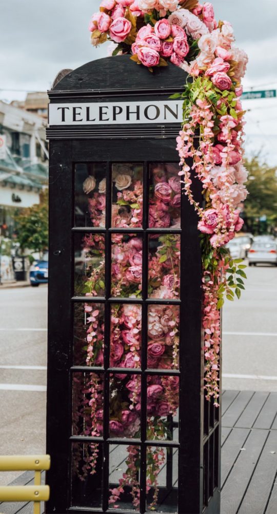 London Phone Box Pink Wall Art Pink Telephone Booth London 