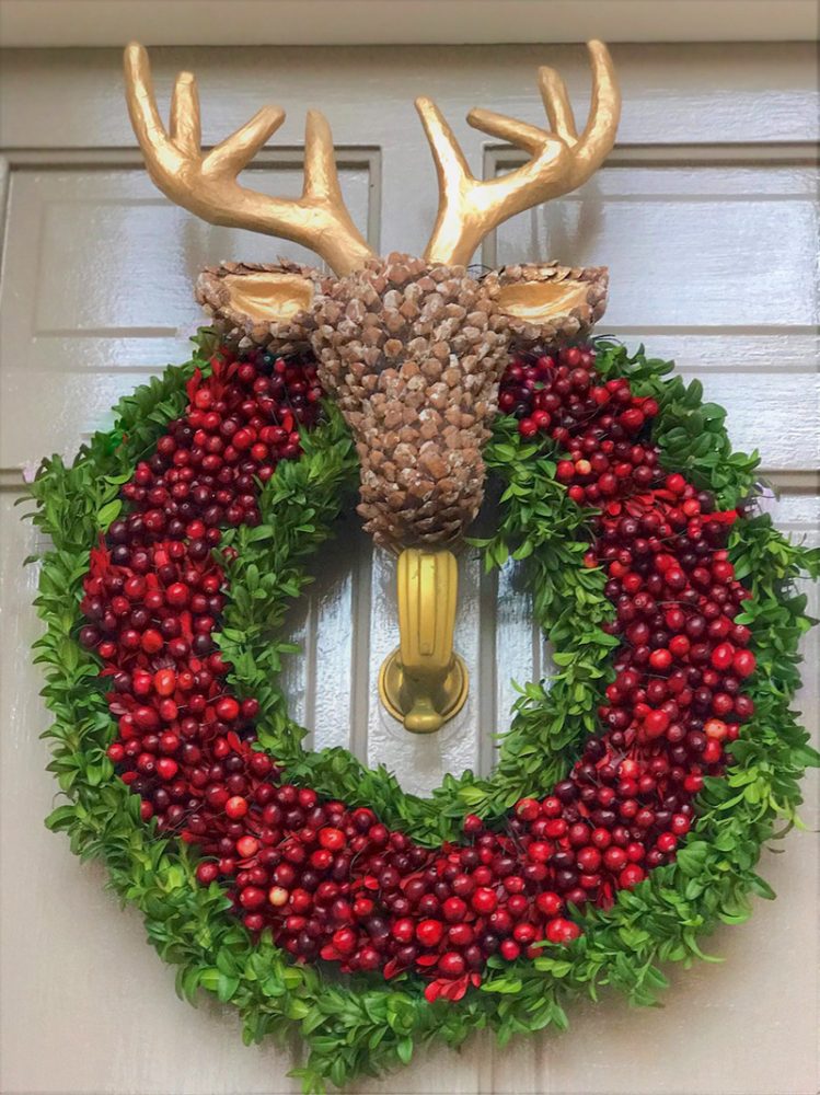 Holiday Wreath with cranberries