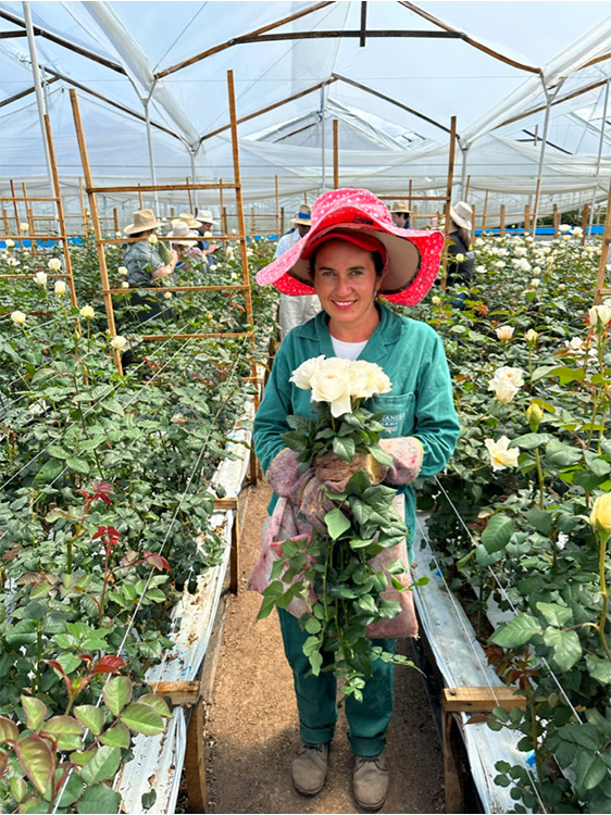 worker in the green house