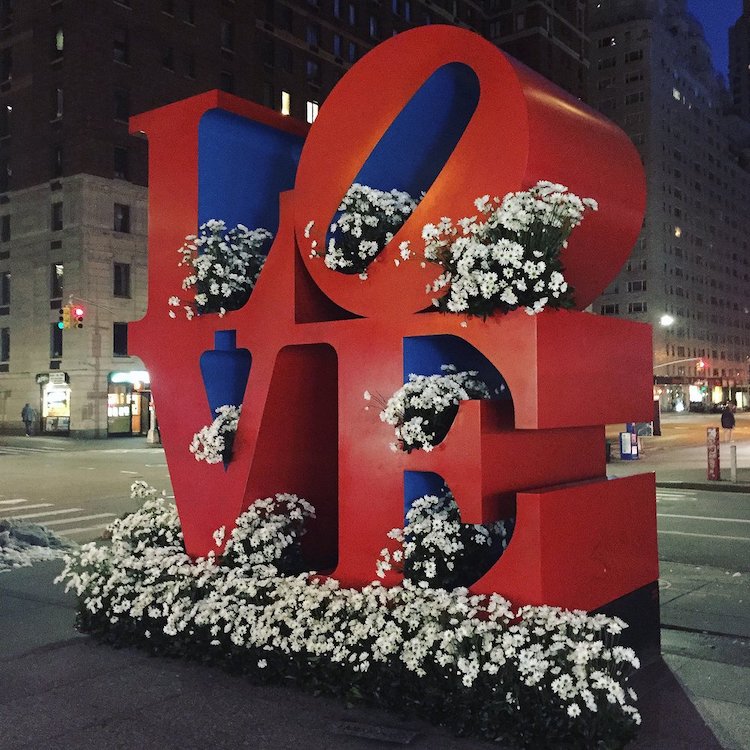 large love sign with flowers