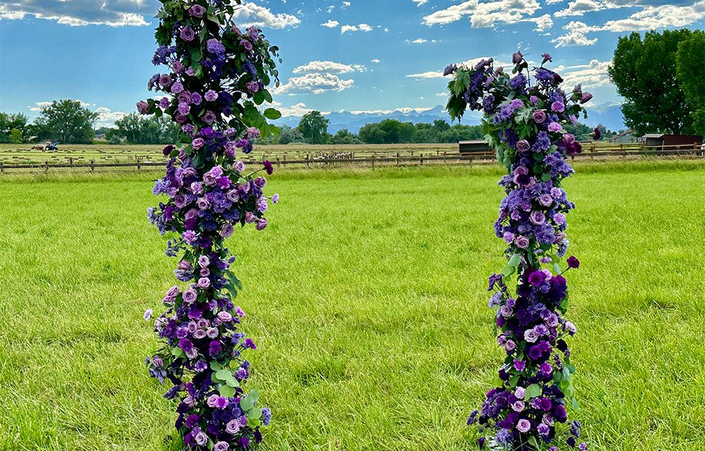 Pleasingly Purple Flower Pillars