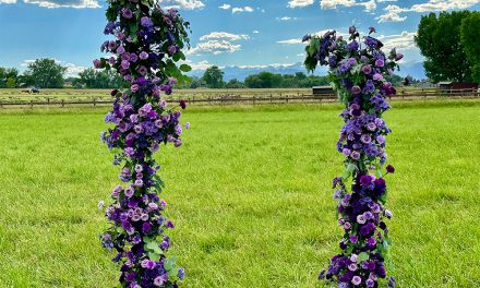 Pleasingly Purple Flower Pillars